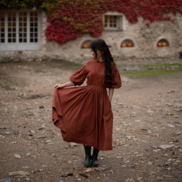 Little Women Atelier Meg Dress 3/4 Length Sleeve in White - Picture 3 of 15